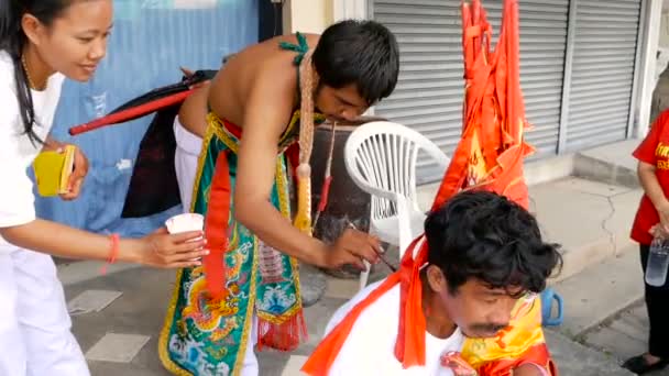 Samui Thaïlande Février 2018 Les Fidèles Dévots Chinois Thaïlandais Participent — Video