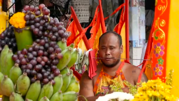 Samui Thailand February 2018 Thai Chinese Worshipers Devotees Take Part — Stock Video