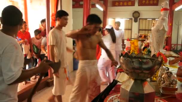 Samui Thailand Februari 2018 Thaise Chinese Aanbidders Toegewijden Nemen Deel — Stockvideo