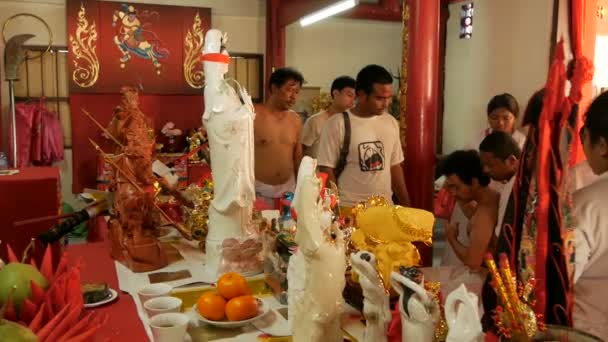 Samui Thailand Februari 2018 Thaise Chinese Aanbidders Toegewijden Nemen Deel — Stockvideo