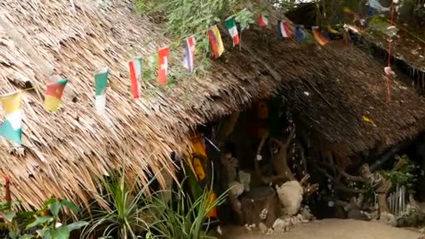 Ontspannende Jamaicaanse Cannabis Rasta Marihuana Reggae Bar Het Tropische Zomerstrand — Stockvideo