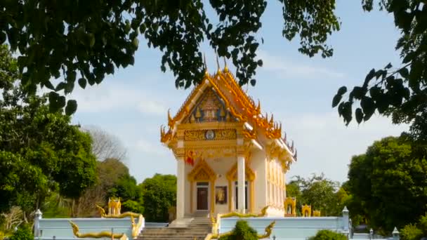 Koh Samui Thailand Temmuz 2018 Güzel Modern Wat Khunaram Kunaram — Stok video