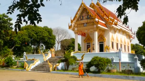 2018 Koh Samui Thailand Jly 2018 Wat Khunaram 승려가 아름다운 — 비디오
