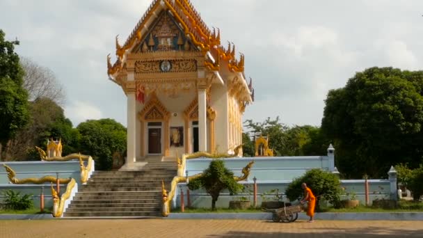 Koh Samui Thailand Temmuz 2018 Wat Khunaram Kunaram Budist Tapınağı — Stok video