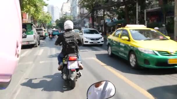 Bangkok Thailand Aralik 2018 Kalabalık Bir Asya Şehrinde Trafik Sıkışıklığından — Stok video