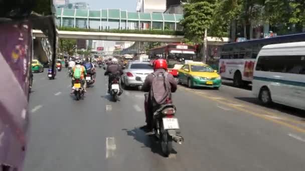 Bangkok Thailandia Dicembre 2018 Veloce Movimento Attraverso Traffico Una Città — Video Stock