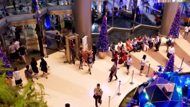 Bangkok Thailand December 2018 Siam Paragon Asian Shopping Mall Interior — Stock Video