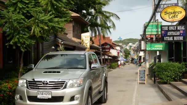 Samui Island Thailand Května 2019 Typická Turistická Ulice Rybářské Vesnici — Stock video