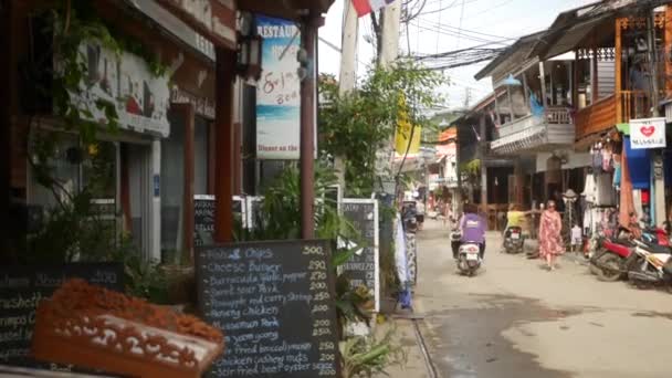 Samui Island Thailand 2019 Május Tipikus Turista Utca Halász Faluban — Stock videók