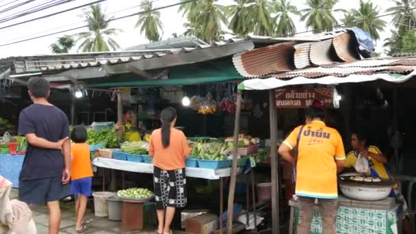 Koh Samui Island Tailandia Julio 2019 Mercado Alimentos Para Los — Vídeo de stock