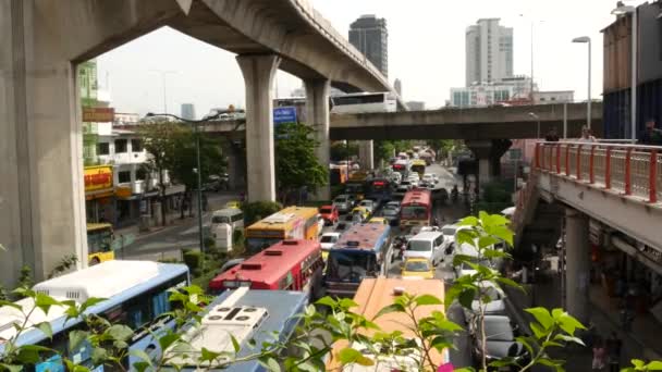 Bangkok Thailand July 2019 Rush Hour Traffic Victory Monumet Krungthep — Stock Video