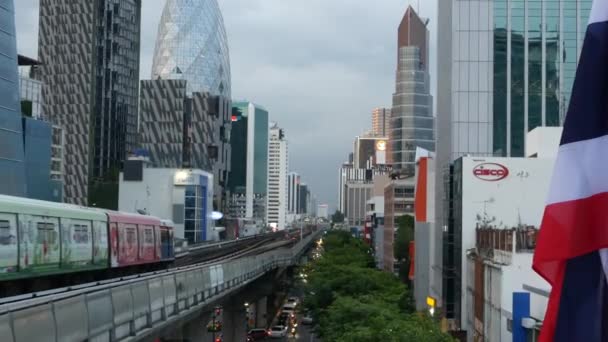 Bangkok Tajlandia Lipiec 2019 Widok Nowoczesnego Azjatyckiego Miasta Bts Sky — Wideo stockowe