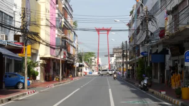 Bangkok Thailand Juli 2019 Giant Swing Religios Historisch Monument Buurt — Stockvideo