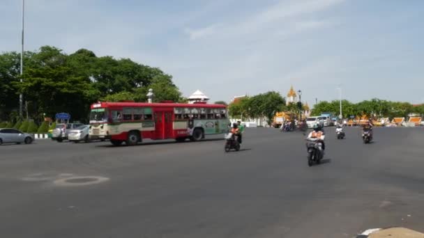 Bangkok Thailand July 2019 Rush Hour Traffic Wat Saket Capital — Stock Video