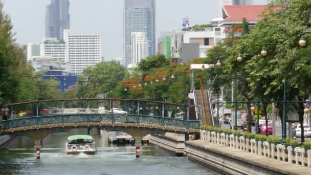 Bangkok Thailand Juli 2019 Canal Classic Typical Water Way Public — Stockvideo