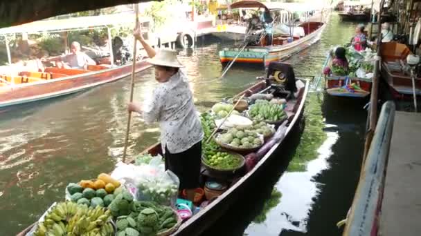 Bangkok Thailand Hazi Ran 2019 Geleneksel Khlong Nehir Kanalı Yerel — Stok video