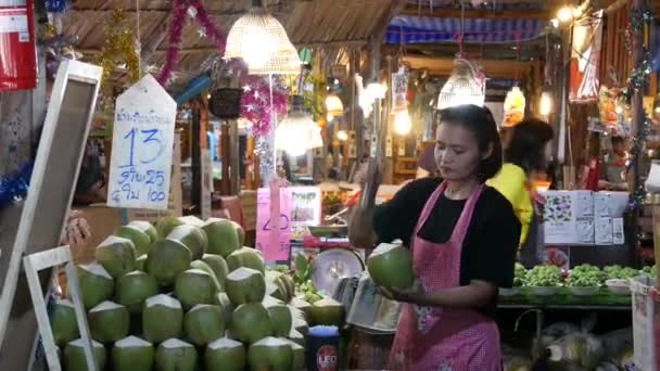 Bangkok Thailand Juli 2019 Lat Mayom Khlong River Canal Traditioneller — Stockvideo