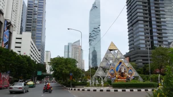 Bangkok Thailand Juli 2019 Mahanakhon King Power Skyskrapa Moderna Sathorn — Stockvideo