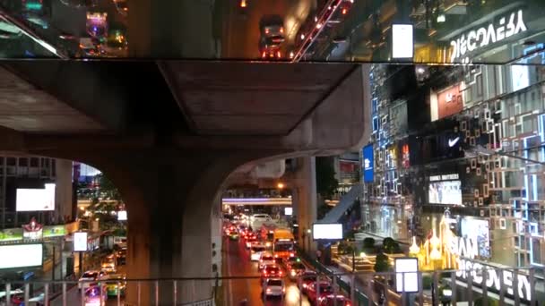 Bangkok Tailandia Julio 2019 Tráfico Vehículos Urbanos Hora Punta Cerca — Vídeo de stock