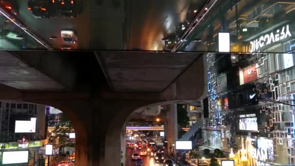 Bangkok Thailand July 2019 Rush Hour Urban Vehicles Traffic Mbk — Stock Video