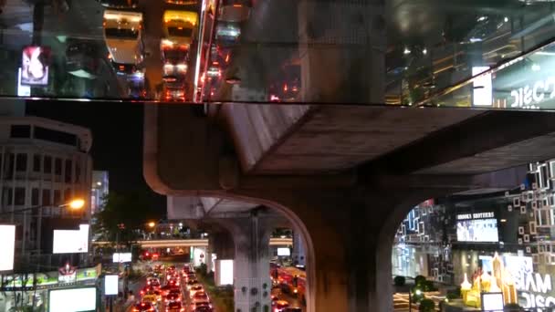 Bangkok Thailand Juli 2019 Stadtverkehr Berufsverkehr Der Nähe Von Mbk — Stockvideo