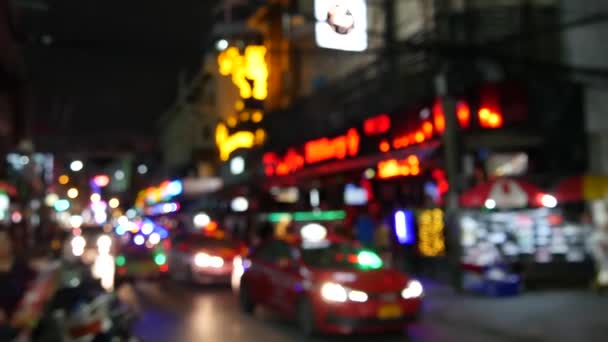 Bangkok Thailand Června 2019 Živé Neonové Nápisy Zářící Ulice Nana — Stock video