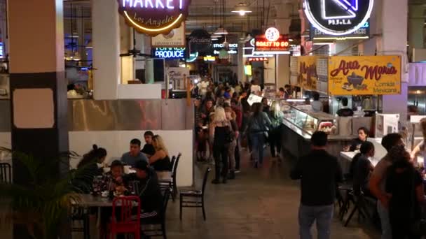 Los Angeles California Usa Oct 2019 Grote Centrale Markt Straat — Stockvideo