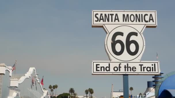 Santa Monica Los Angeles Usa Tot 2019 Történelmi Útvonal Híres — Stock videók