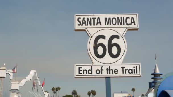 Santa Monica Los Angeles Eua Out 2019 Rota Histórica Famoso — Vídeo de Stock