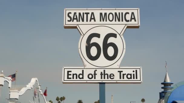 Santa Monica Los Angeles Abd Oct 2019 Tarihi Güzergah Ünlü — Stok video