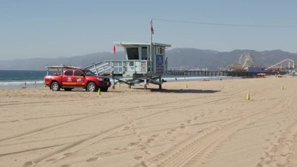 Santa Monica Los Angeles Usa Październik 2019 Estetyka Plaży Letniej — Wideo stockowe