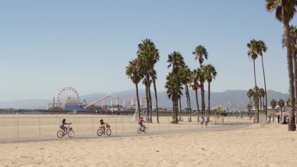 Santa Monica Los Angeles Usa Oct 2019 캘리포니아 여름철 자전거를 — 비디오