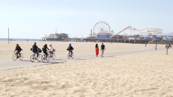 Santa Monica Los Angeles Usa Ott 2019 Spiaggia Estiva Della — Video Stock