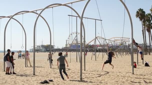 Santa Monica Los Ángeles Usa Oct 2019 Estética Playa Del — Vídeos de Stock