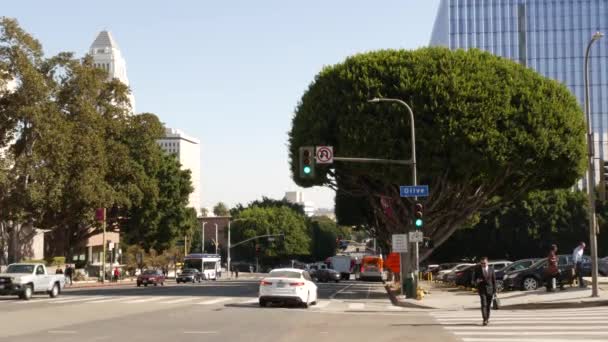 Los Angeles California Usa Ott 2019 Persone Che Camminano Metropoli — Video Stock