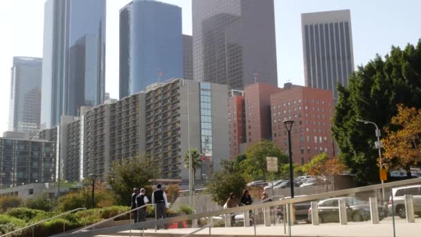 Los Angeles California Usa Oct 2019 Lidé Procházející Metropoli Chodci — Stock video