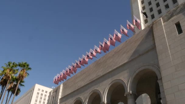 Los Angeles Kalifornien Usa Okt 2019 Rathaus Hochhaus Außen Grand — Stockvideo