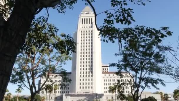 Los Angeles California Usa Oct 2019 Városháza Highrise Building Exterior — Stock videók