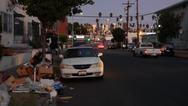 Los Angeles California Abd Oct 2019 Yol Kenarında Atık Yığını — Stok video