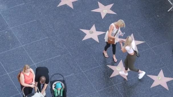 Los Angeles California Usa Nov 2019 Walk Fame Promenade Hollywood — Stock Video