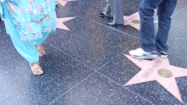 Los Angeles California Usa Nov 2019 Walk Fame Promenade Hollywood — Stok Video