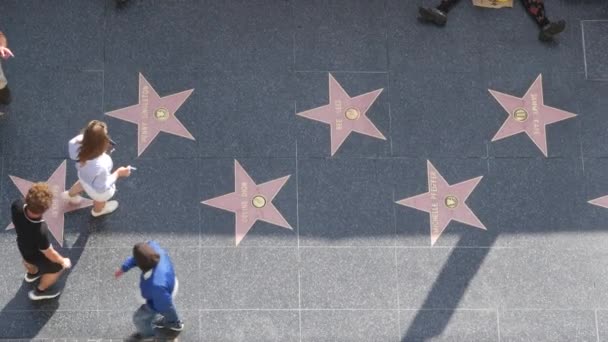 Los Angeles California Eua Nov 2019 Passeio Avenida Hollywood Pedastrianos — Vídeo de Stock