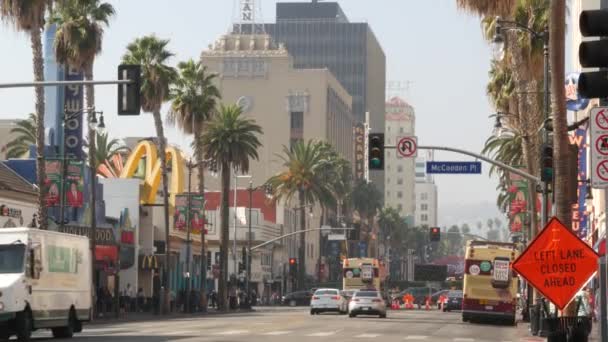 Los Angeles California Usa Nov 2019 Walk Fame Promenade Hollywood — Stockvideo