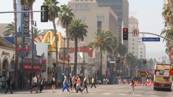 Los Angeles California Usa Nov 2019 Walk Fame Promenade Hollywood — Stockvideo