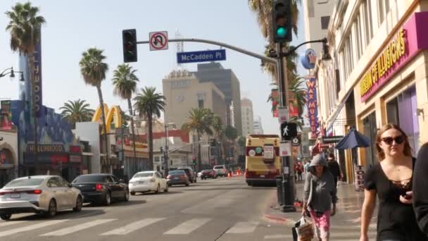 Los Angeles California Usa Nov 2019 Walk Fame Promenade Hollywood — Stockvideo