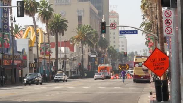 Los Angeles California Usa Nov 2019 Walk Fame Promenade Hollywood — Stock Video