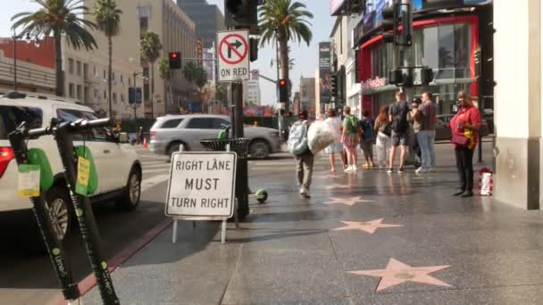 Los Ángeles California Estados Unidos Nov 2019 Paseo Fama Paseo — Vídeo de stock