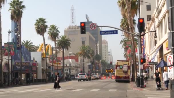 Los Angeles California Abd Nov 2019 Şöhret Yolu Hollywood Bulvarı — Stok video