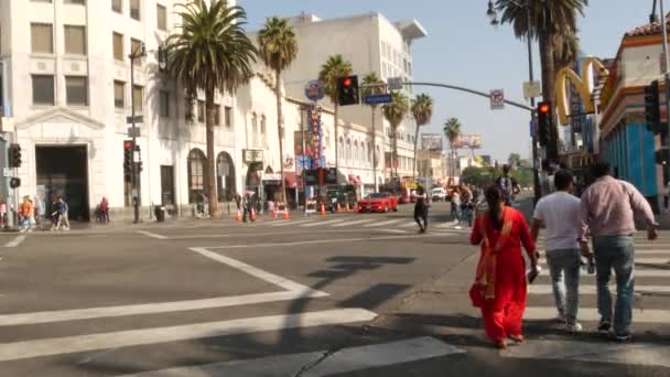 Los Angeles California Abd Nov 2019 Şöhret Yolu Hollywood Bulvarı — Stok video