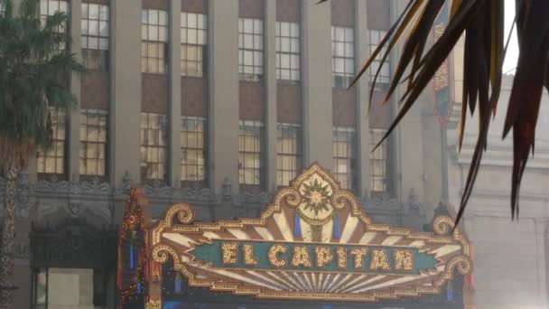 Los Angeles California Usa Nov 2019 Capitan Theater Blank Entréskylt — Stockvideo